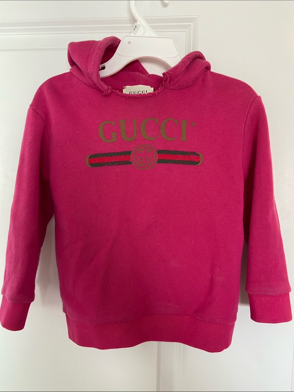 Gucci Hot Pink Logo Hoodie for Kids Authentic